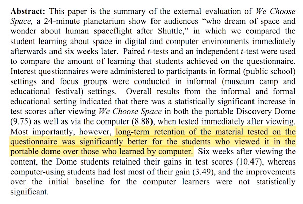 Dome vs Computer Learning